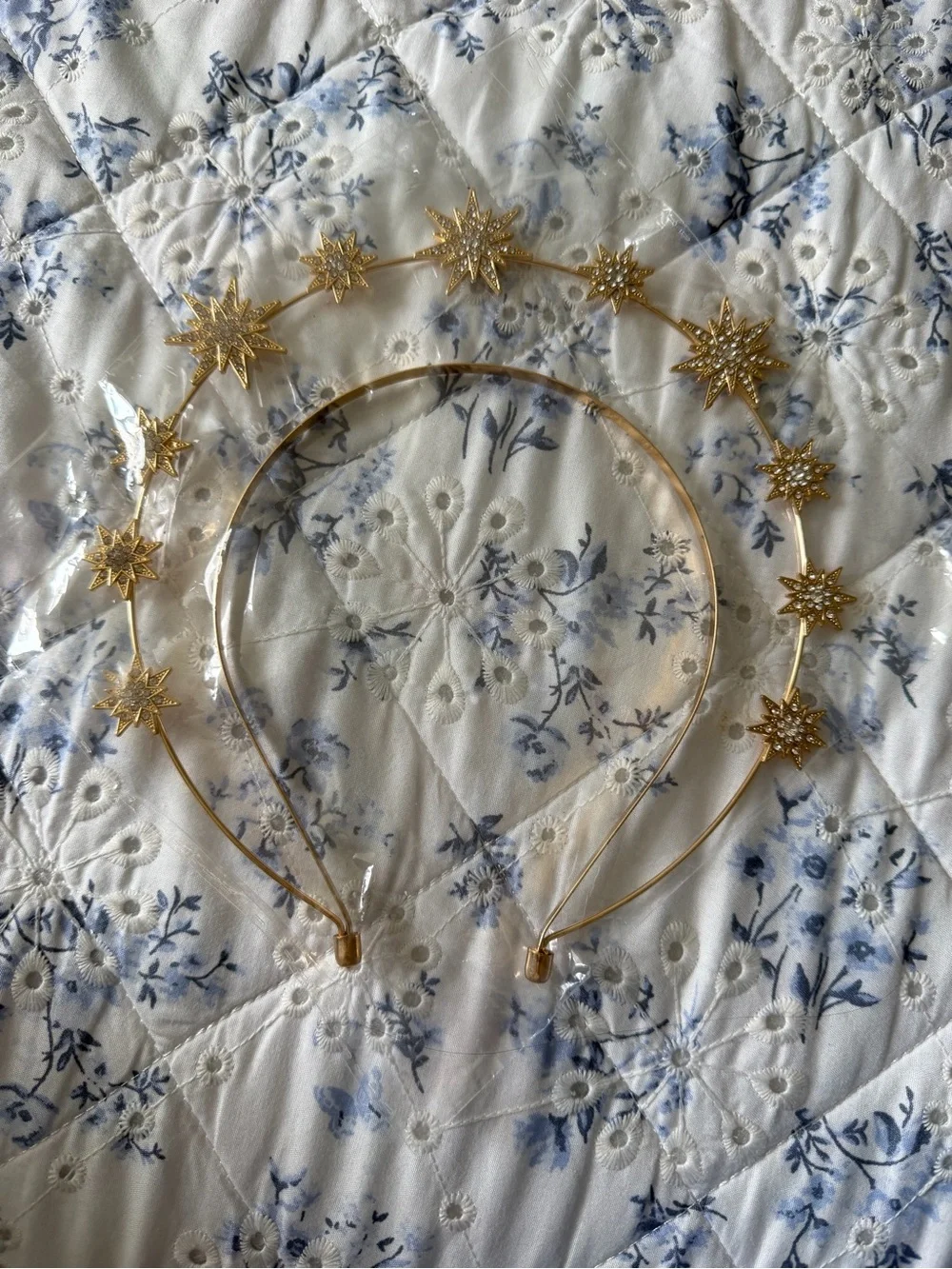 Gold Starburst Crystal Halo Headband - Women Accessories